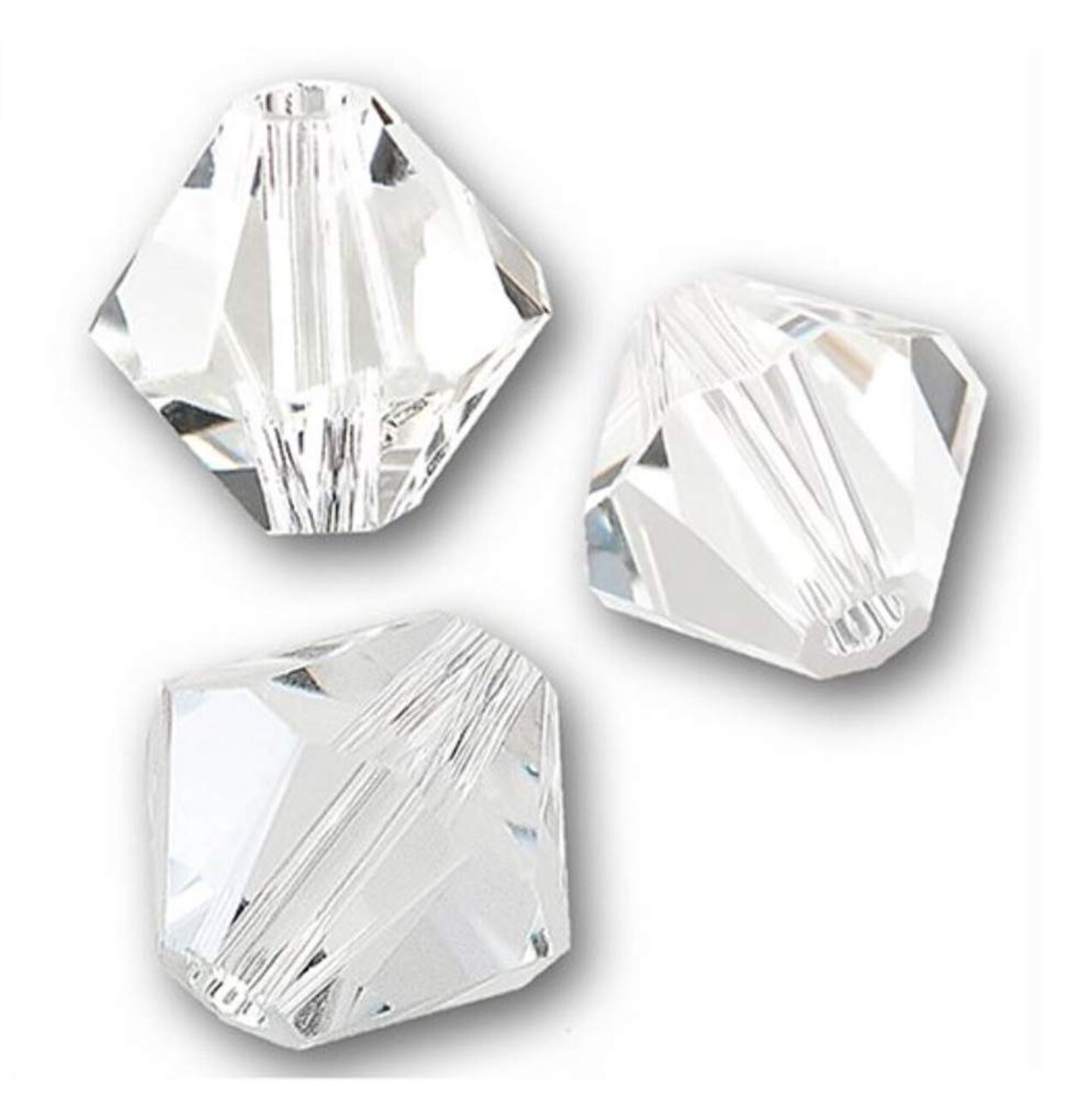100pcs Authentic Preciosa 4mm (0.16 Inch) Small Faceted Bicone Crystal Loose Beads Crystal Clear Compatible with Swarovski 5301/5328 for Jewelry Craft Making Pre-B401